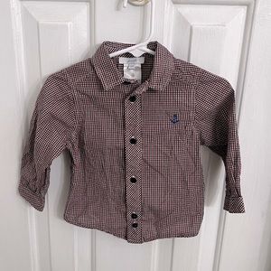 Jacadi Paris - baby boy button down - size 12 month- red, white and blue!